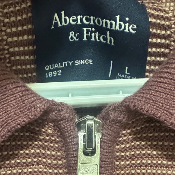 Abercrombie & Fitch Maroon Striped Polo Shirt- large - Picture 4 of 6